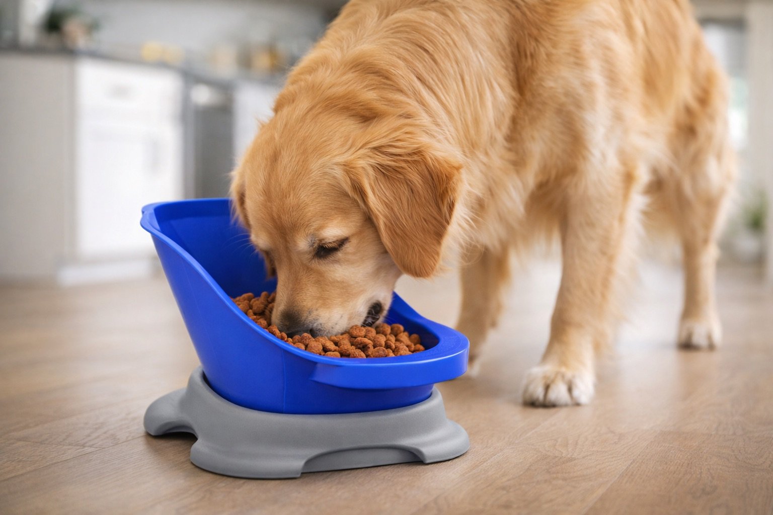 Dog eating from Uncomparabowl